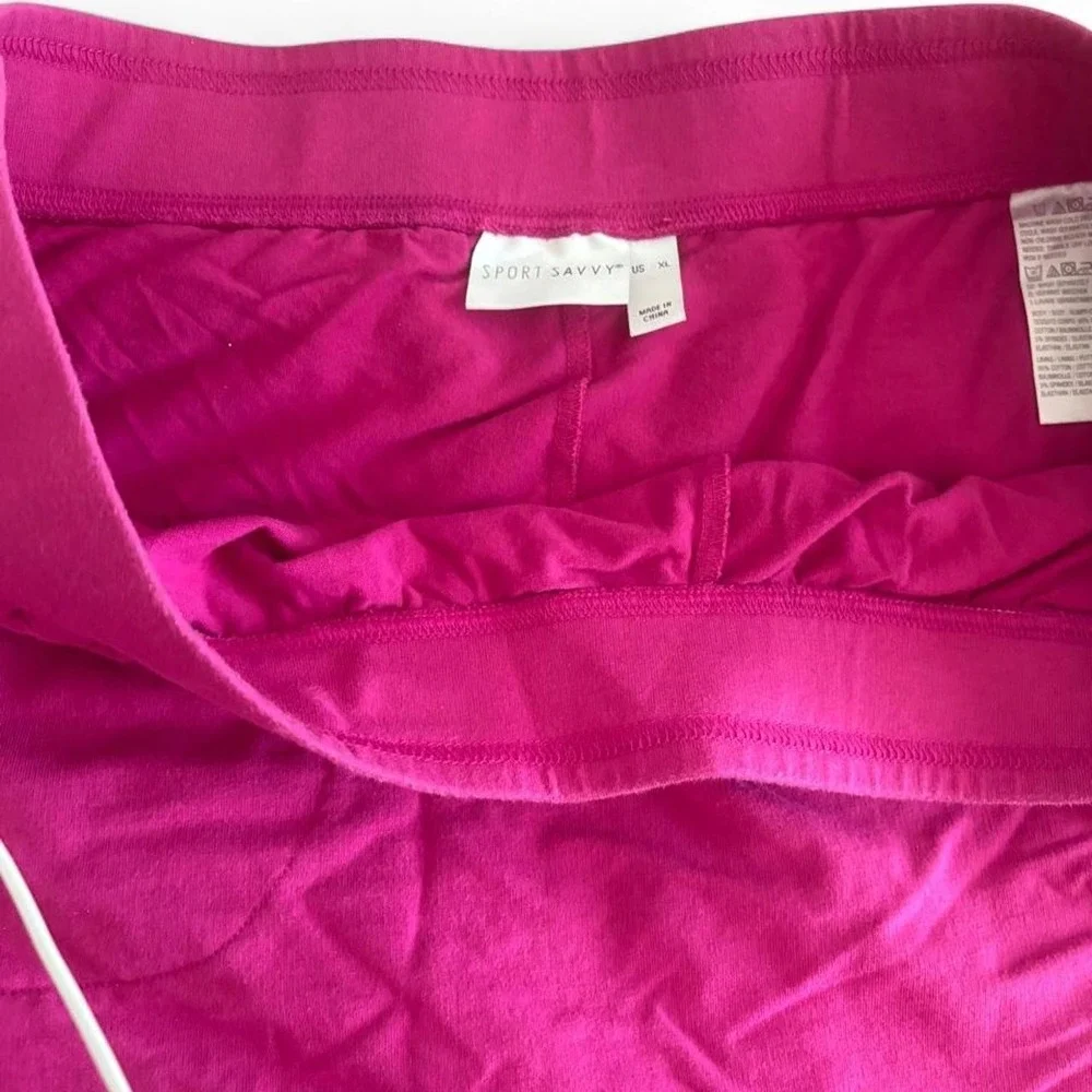 Sport Savvy Hot Pink Tennis Skort XL | Athletic Mini Skirt with Built-In Shorts